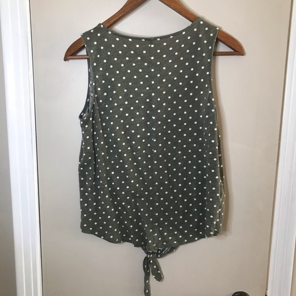 [Loft] Green & White Polka Dot Tank - Picture 7 of 9